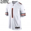 Maillot Enfant Chicago Bears Justin Fields 1 Nike Blanc 2021 NFL Draft